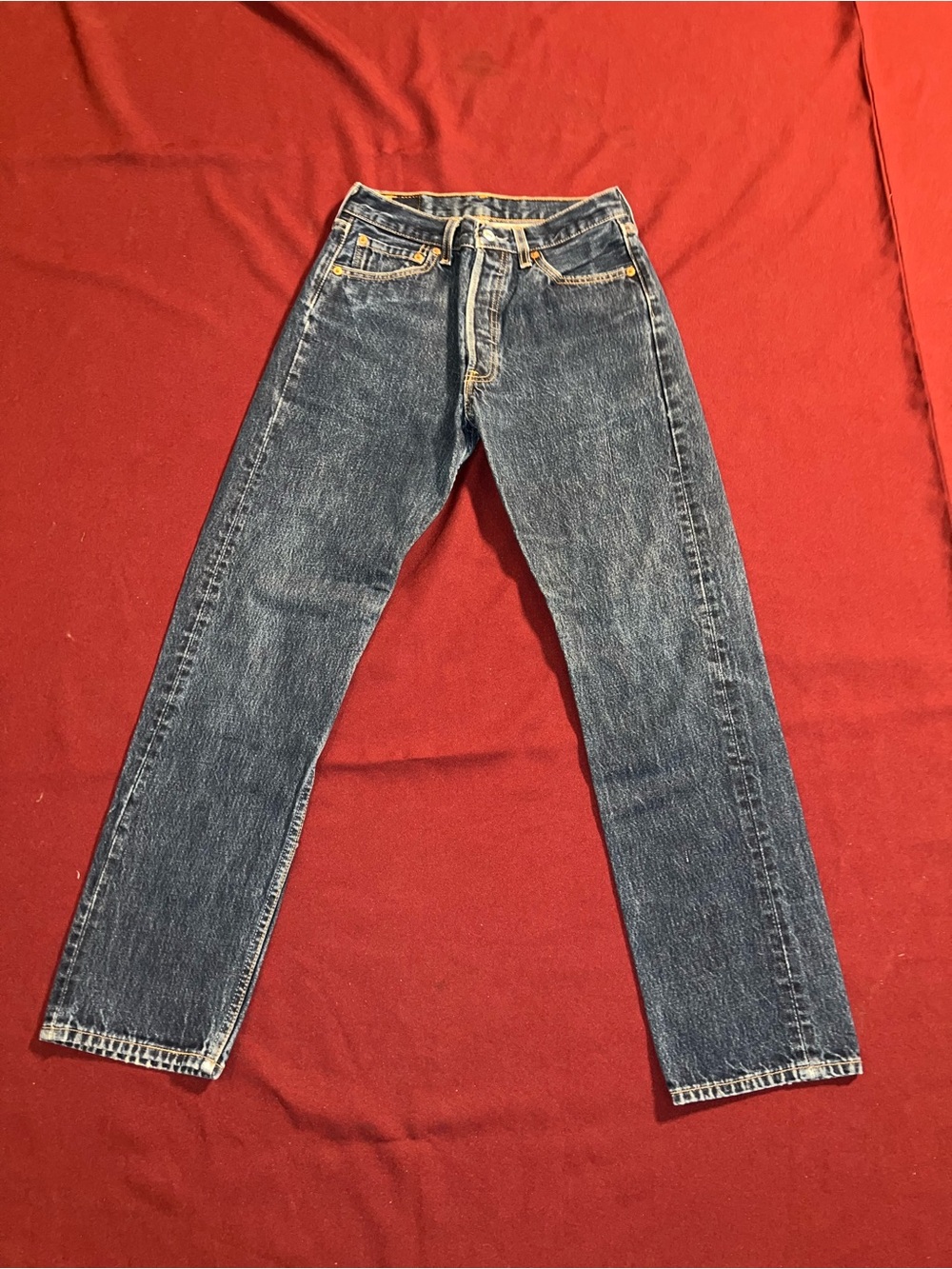 Levi’s 501 Classic women’s Dark Blue Straight-Leg Jeans made in U.S.A Size 29”